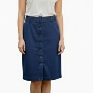 Pierre Cardin Dark Blue Pencil Skirt